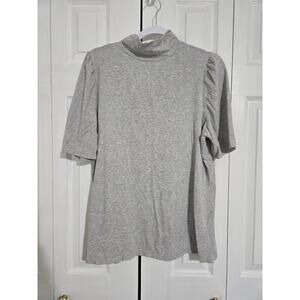 Amazon essentials xl women's grey turtle neck short sleeve shirt